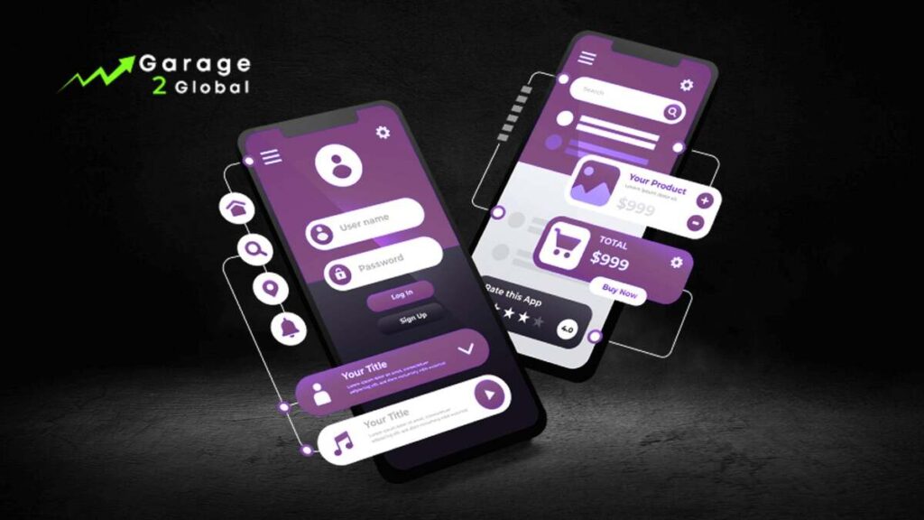 Visual representation of mobile app developers at Garage2Global designing innovative apps, highlighting expertise in user-friendly and high-performance mobile applications.