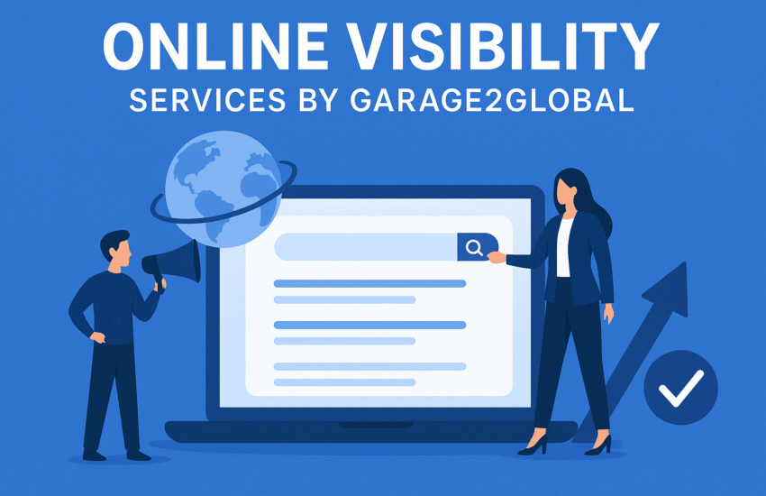 Professional digital marketing team boosting brand presence with Online Visibility Services by Garage2Global for higher search rankings and online growth.