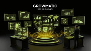 Professional SEO consultants Growmatic optimizing websites for higher rankings.
