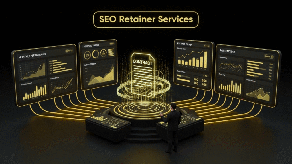 SEO Retainer service providing ongoing optimization and strategy to maintain and improve website rankings.