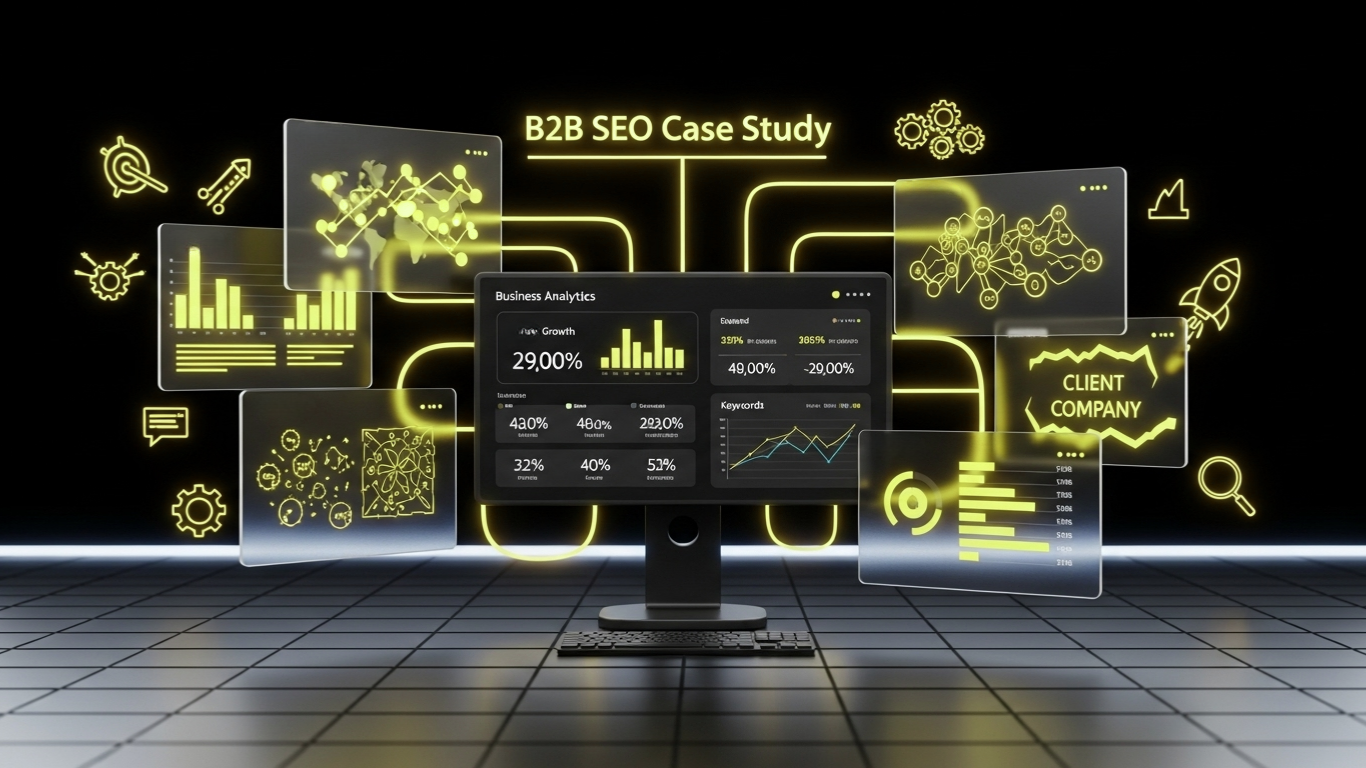 B2B SEO Case Study showcasing improved rankings, traffic growth, and lead generation results.